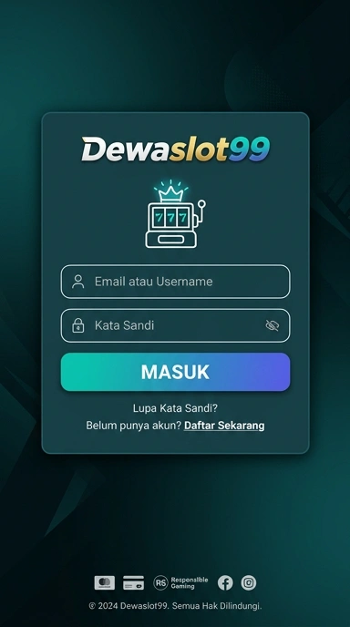Tampilan halaman login dewaslot99